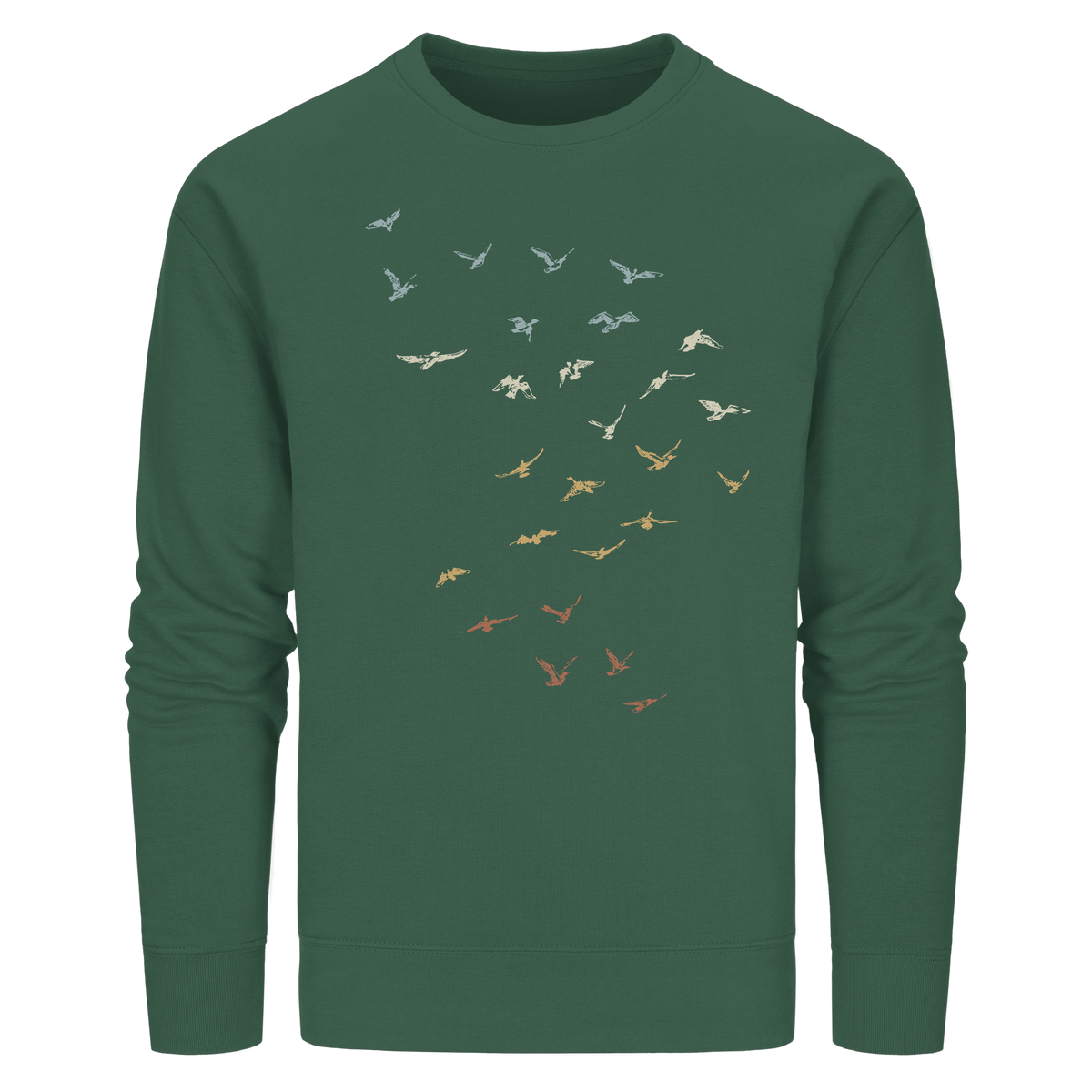 Retro Vogel Schwarm - Organic Basic Unisex Sweatshirt