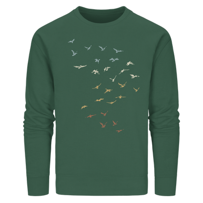 Retro Vogel Schwarm - Organic Basic Unisex Sweatshirt