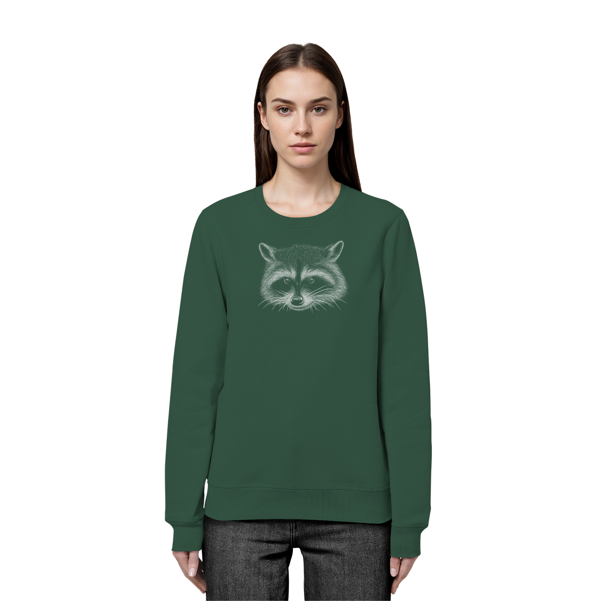 Waschbär Illustration Kritzelkunst - Organic Basic Unisex Sweatshirt