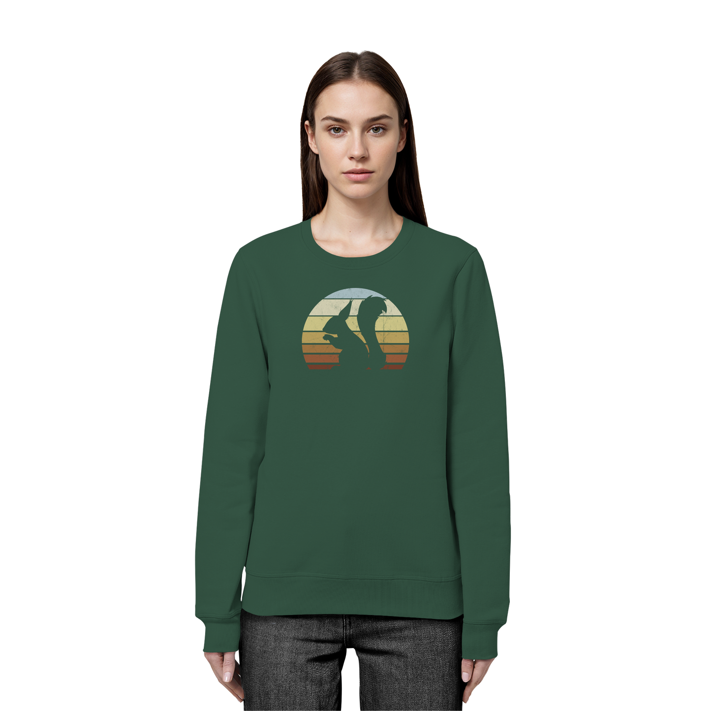 Retro Eichhörnchen Silhouette - Organic Basic Unisex Sweatshirt
