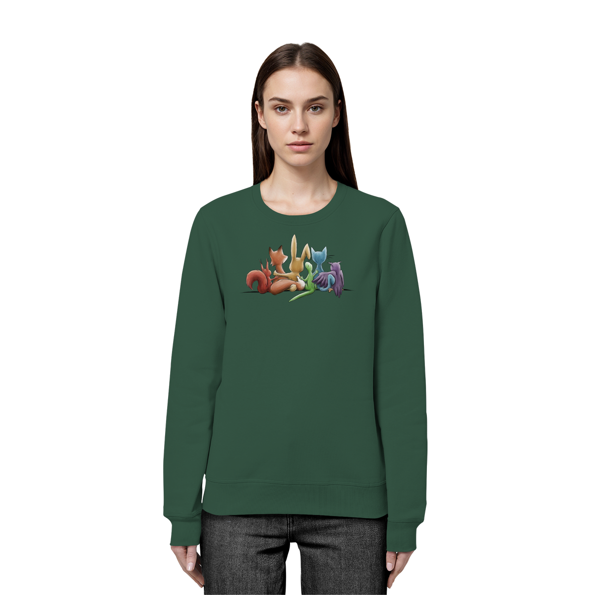 Regenbogen Tiere für Freundschaft, Toleranz und Vielfalt - Organic Basic Unisex Sweatshirt