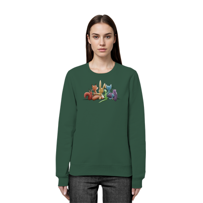 Regenbogen Tiere für Freundschaft, Toleranz und Vielfalt - Organic Basic Unisex Sweatshirt