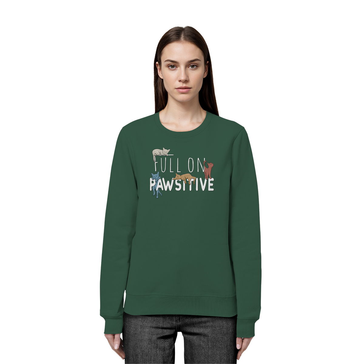 Full On Pawsitive! Gechillte Katzen - Organic Basic Unisex Sweatshirt
