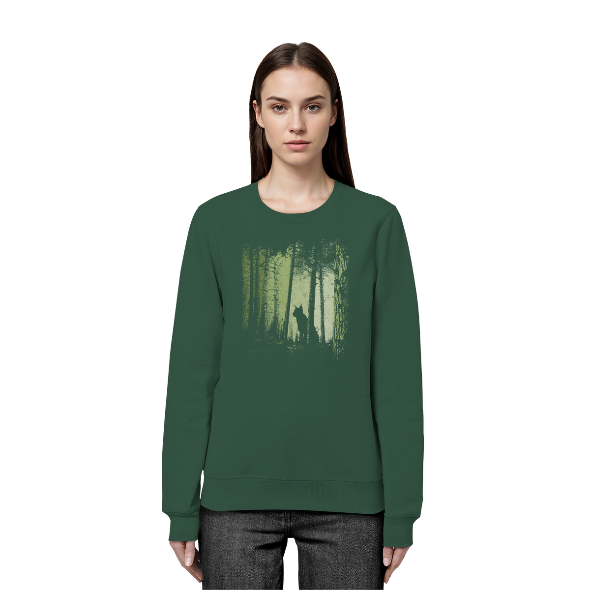 Luchs Wildkatze im Zwielicht Wald - Organic Basic Unisex Sweatshirt