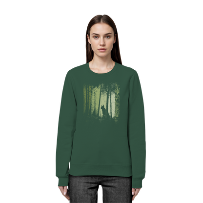 Luchs Wildkatze im Zwielicht Wald - Organic Basic Unisex Sweatshirt