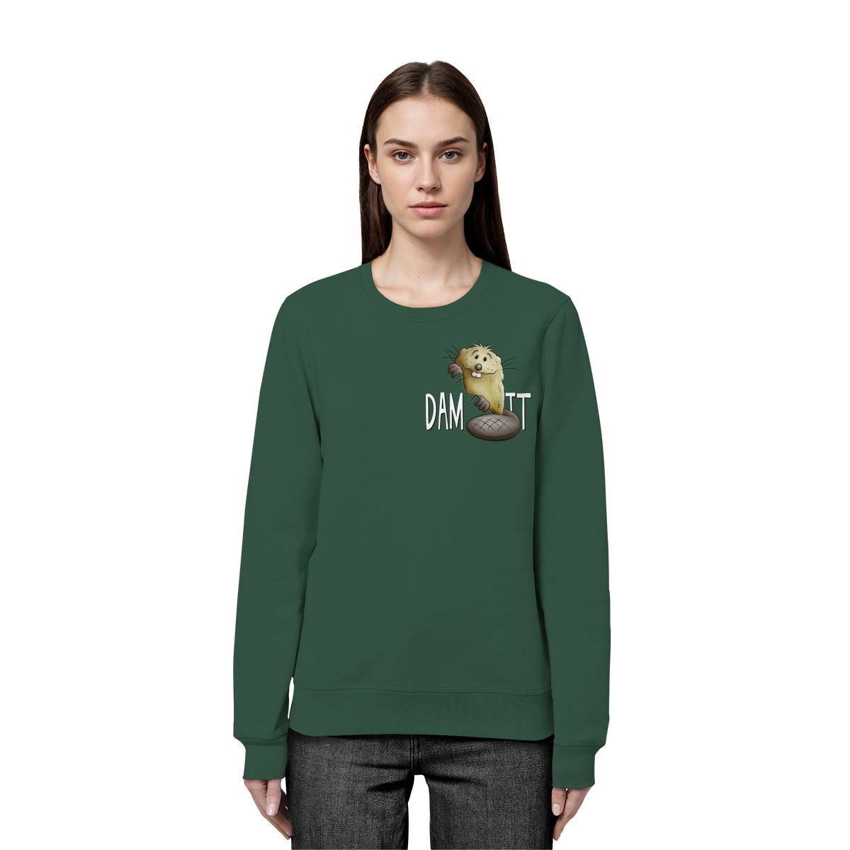 Dam It Verdammt Lustiger Biber - Organic Basic Unisex Sweatshirt