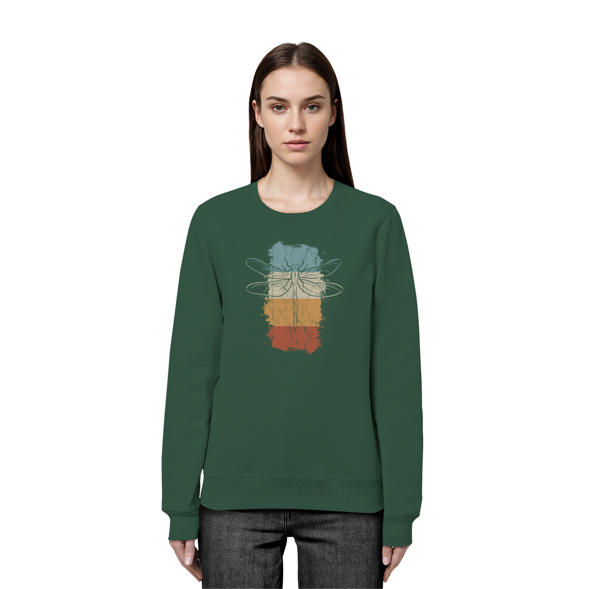 Retro Kunst Libelle | Vintage Dragonfly - Organic Basic Unisex Sweatshirt