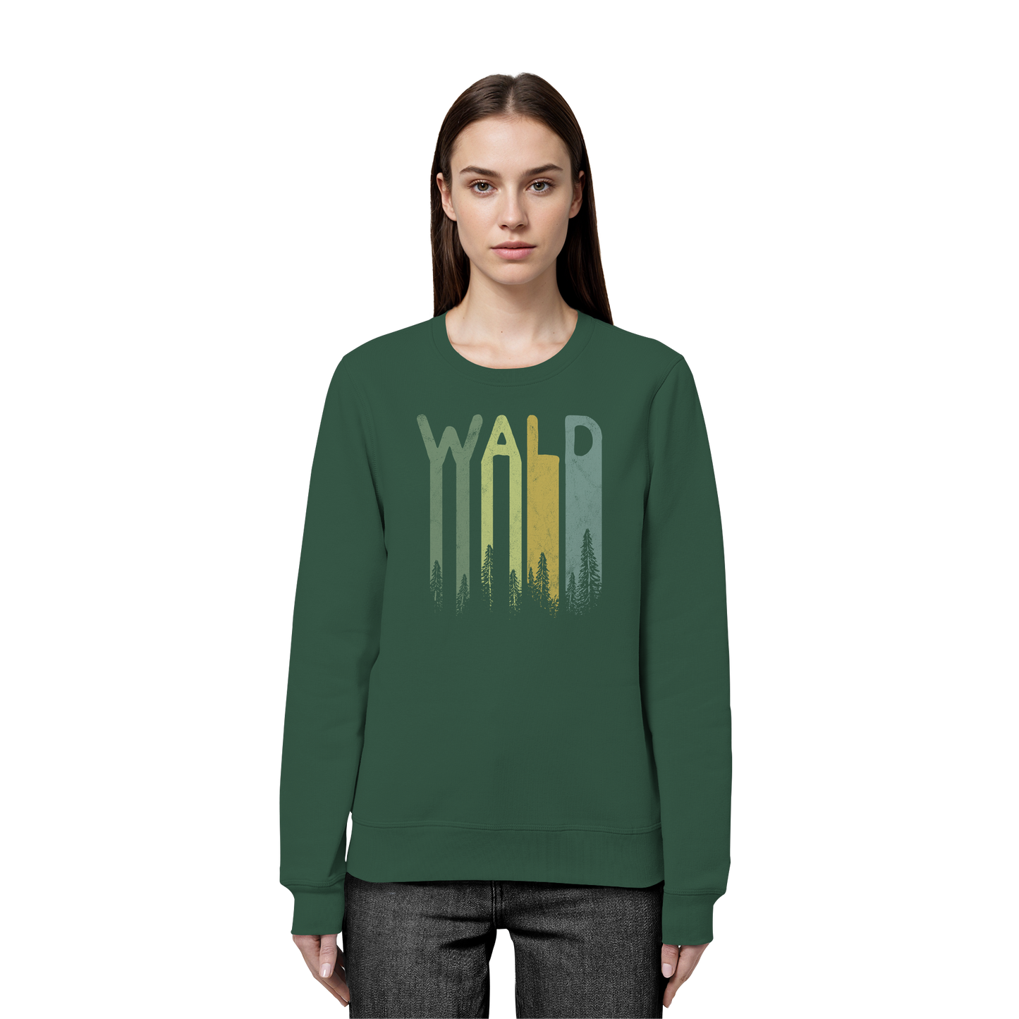 Wald Retro Forst Schriftzug - Organic Basic Unisex Sweatshirt