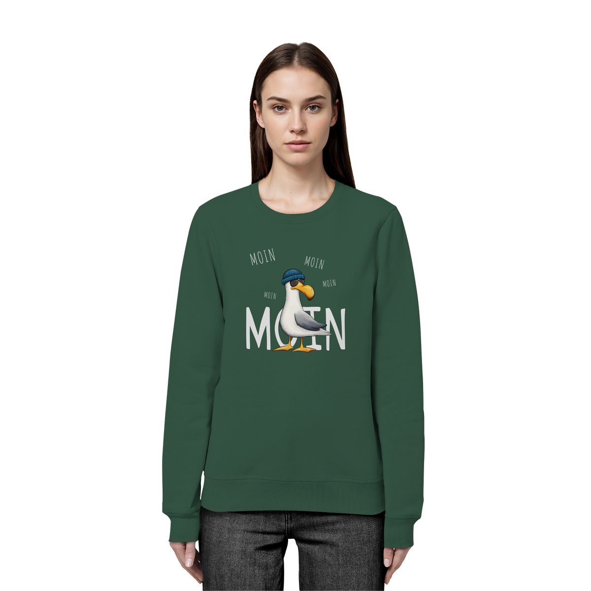 Moin Moin Lässige Hipster Möwe  - Organic Basic Unisex Sweatshirt