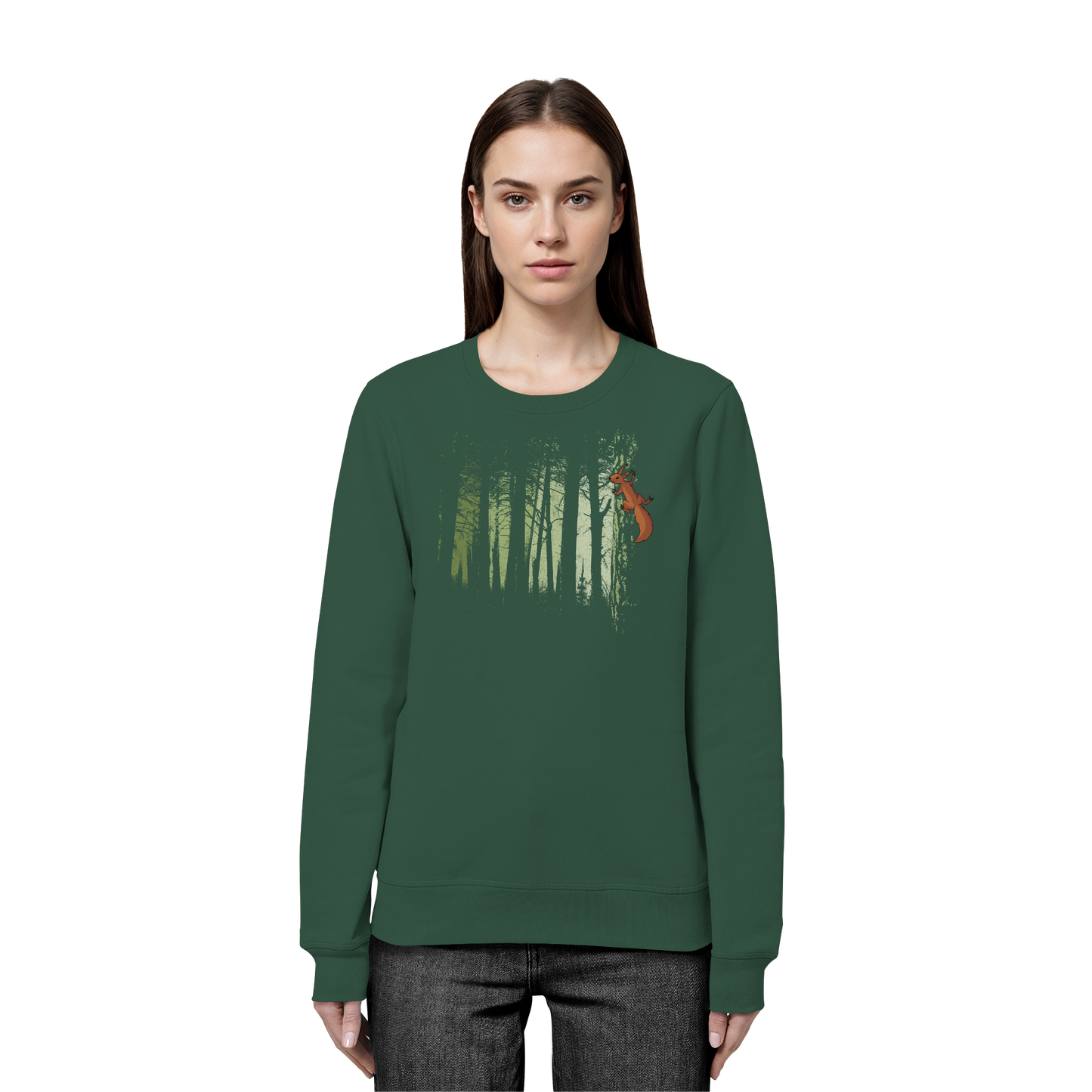Eichhörnchen im Zwielicht-Wald - Organic Basic Unisex Sweatshirt