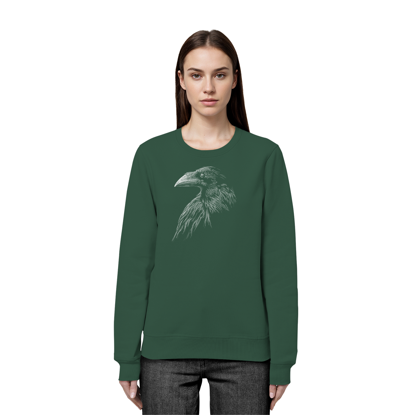 Kritzelkunst Rabe Krähe - Organic Basic Unisex Sweatshirt