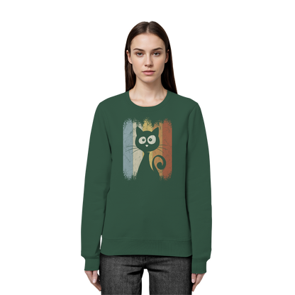 Retro Katze Silhouette - Organic Basic Unisex Sweatshirt