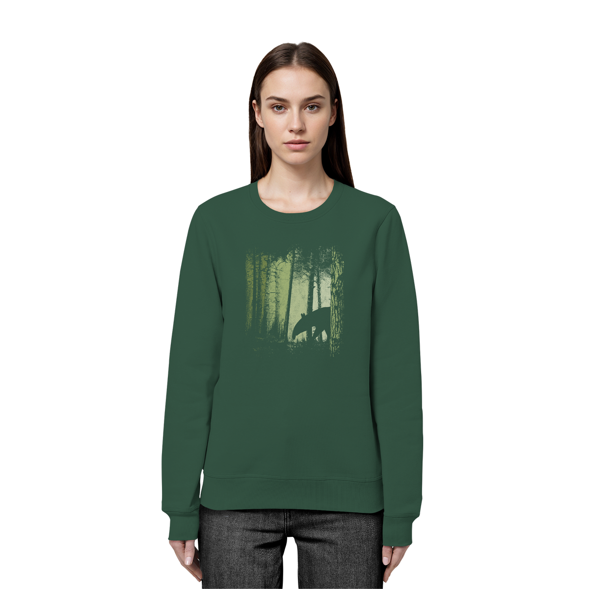 Lässiger Tapir im Zwielicht Wald - Organic Basic Unisex Sweatshirt