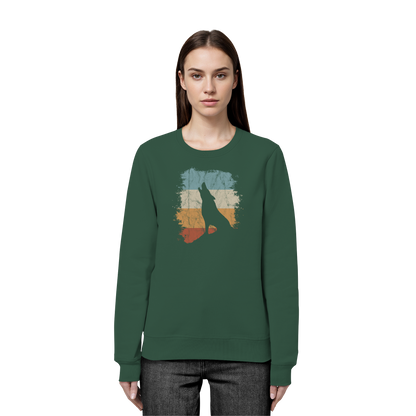 Retro Style lässig heulender Wolf  - Organic Basic Unisex Sweatshirt