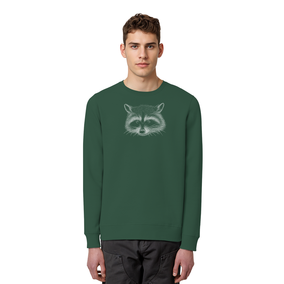 Waschbär Illustration Kritzelkunst - Organic Basic Unisex Sweatshirt