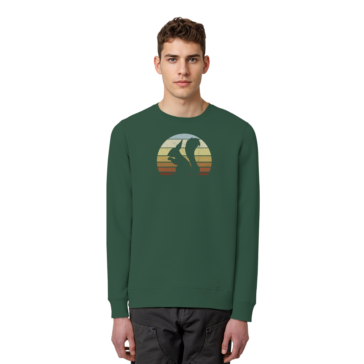 Retro Eichhörnchen Silhouette - Organic Basic Unisex Sweatshirt