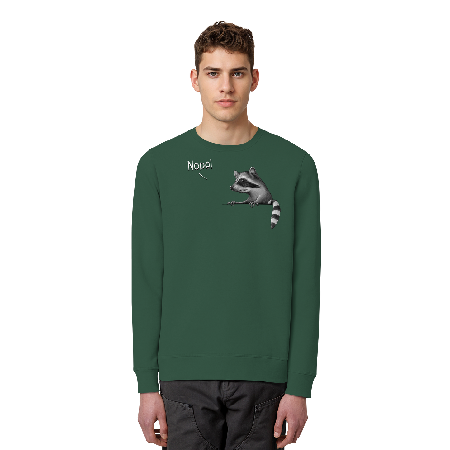 Nope! Frecher verwegener Waschbär - Organic Basic Unisex Sweatshirt