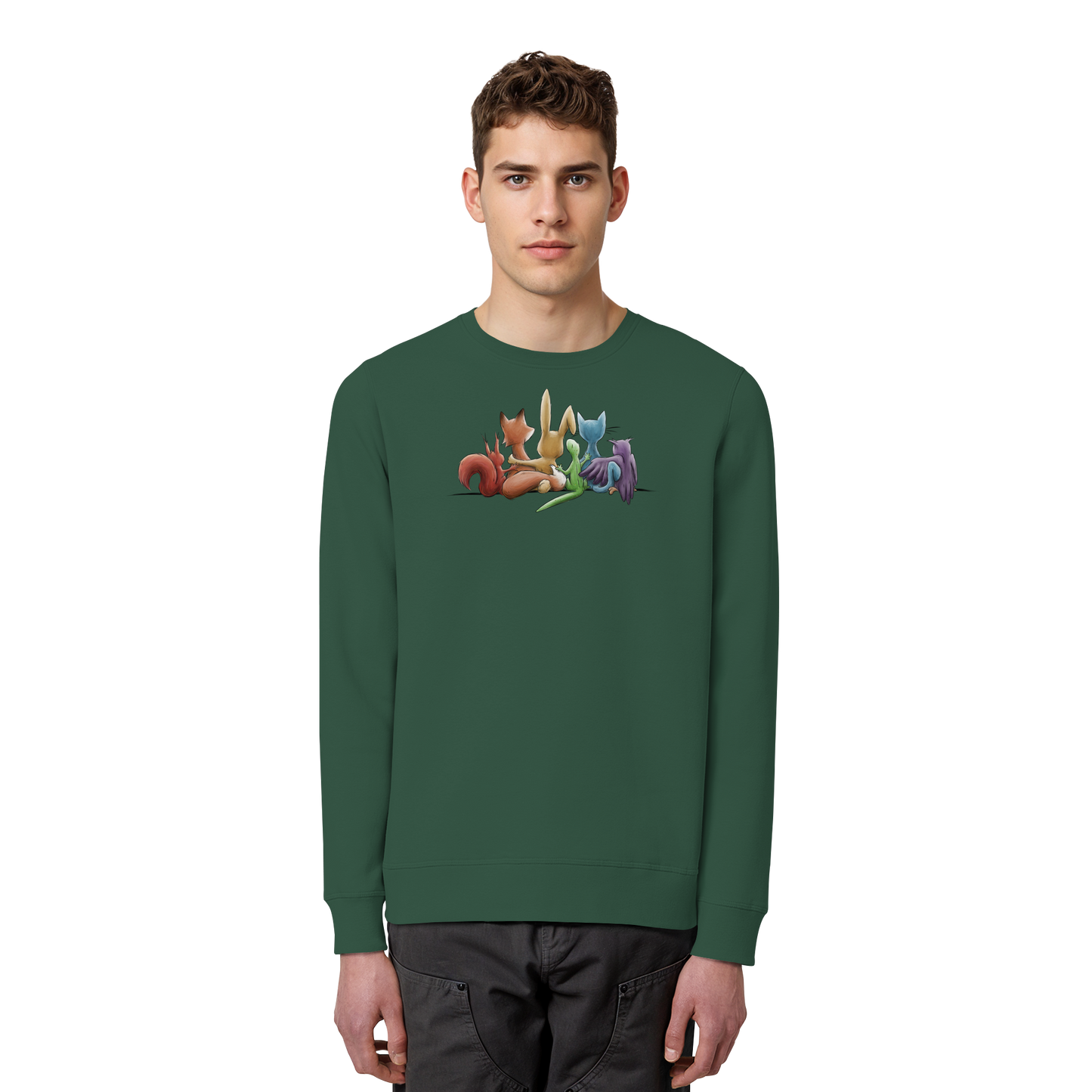 Regenbogen Tiere für Freundschaft, Toleranz und Vielfalt - Organic Basic Unisex Sweatshirt