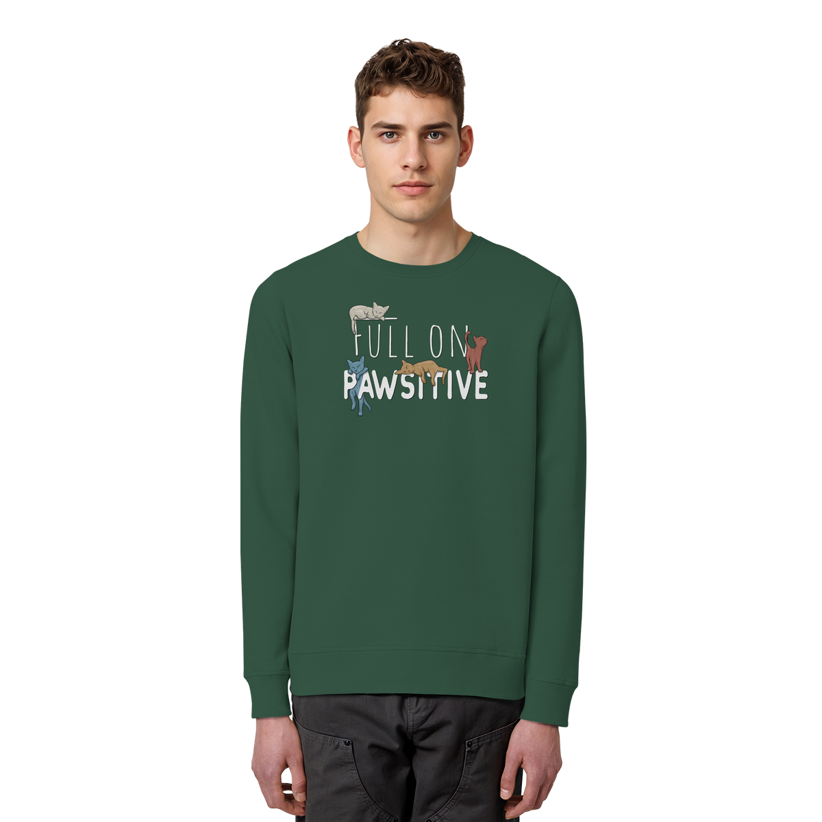 Full On Pawsitive! Gechillte Katzen - Organic Basic Unisex Sweatshirt
