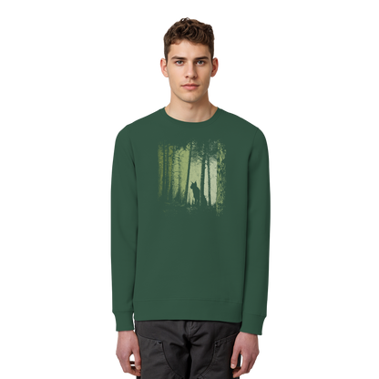 Luchs Wildkatze im Zwielicht Wald - Organic Basic Unisex Sweatshirt