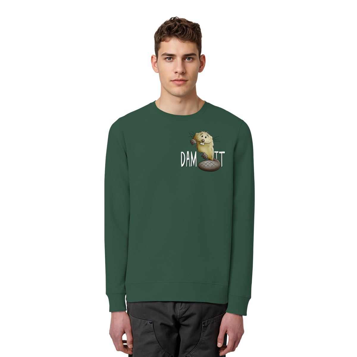 Dam It Verdammt Lustiger Biber - Organic Basic Unisex Sweatshirt