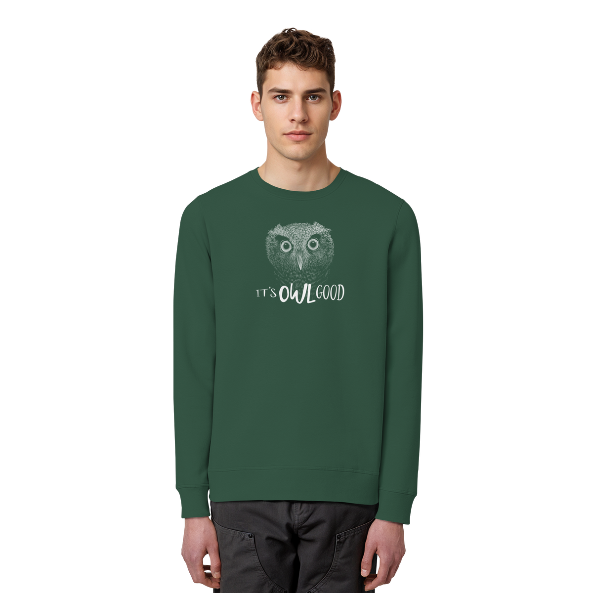 OWL Good | Kritzel-Kunst-Eule - Organic Basic Unisex Sweatshirt