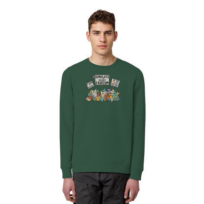 Demo-Katzen gegen Faschismus und für Vielfalt - Organic Basic Unisex Sweatshirt