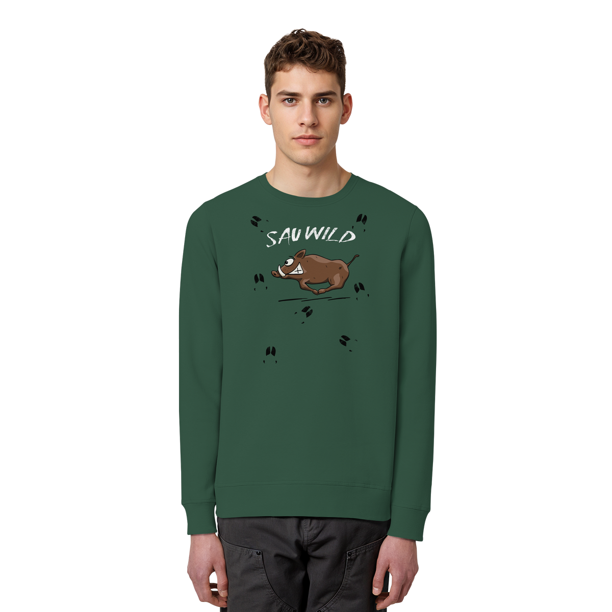 Sauwild wilde Sau | Wildschwein Keiler - Organic Basic Unisex Sweatshirt