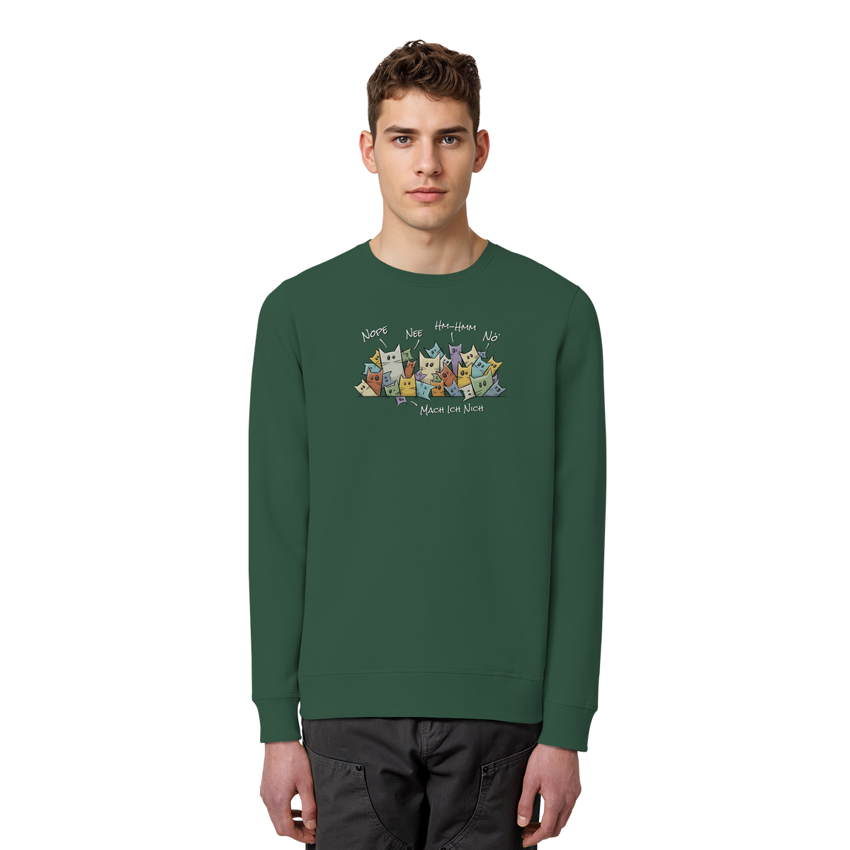Nope, Nee, Nö Katzen - Organic Basic Unisex Sweatshirt