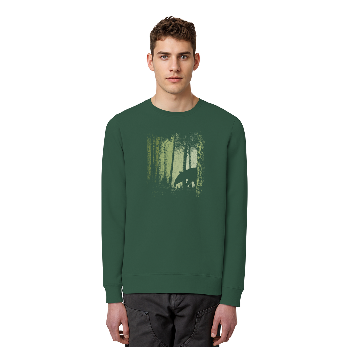Lässiger Tapir im Zwielicht Wald - Organic Basic Unisex Sweatshirt