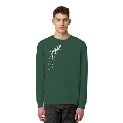 Gecko Eidechse Silhouette hell - Organic Basic Unisex Sweatshirt