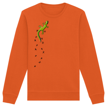 Kletternder Gecko mit Spuren - Organic Basic Unisex Sweatshirt
