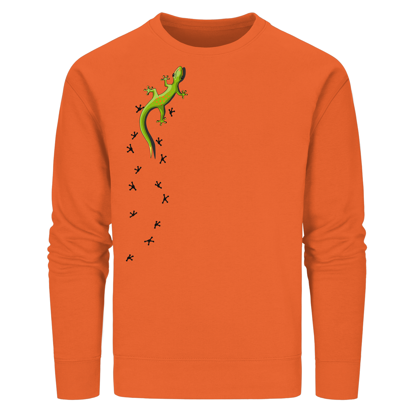 Kletternder Gecko mit Spuren - Organic Basic Unisex Sweatshirt