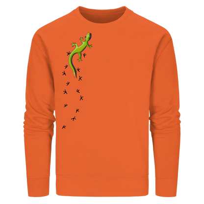 Kletternder Gecko mit Spuren - Organic Basic Unisex Sweatshirt