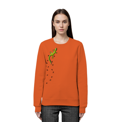 Kletternder Gecko mit Spuren - Organic Basic Unisex Sweatshirt