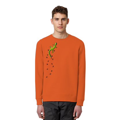 Kletternder Gecko mit Spuren - Organic Basic Unisex Sweatshirt
