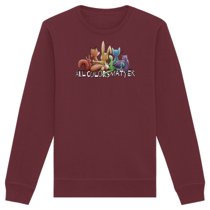 All Colors Matter! Regenbogen Tiere für Vielfalt - Organic Basic Unisex Sweatshirt