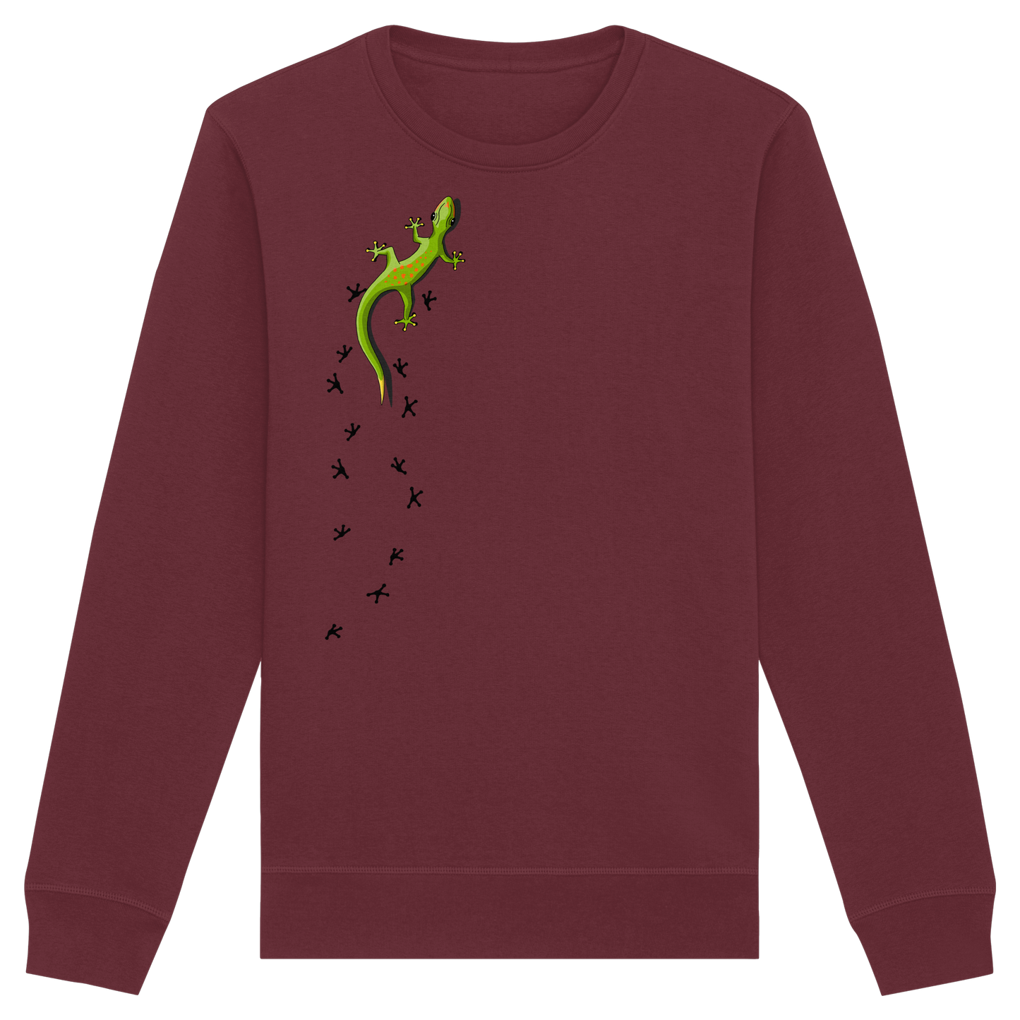 Kletternder Gecko mit Spuren - Organic Basic Unisex Sweatshirt
