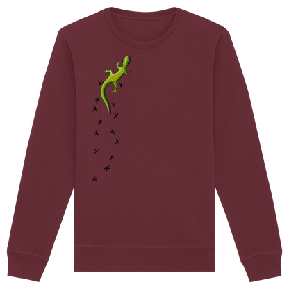 Kletternder Gecko mit Spuren - Organic Basic Unisex Sweatshirt
