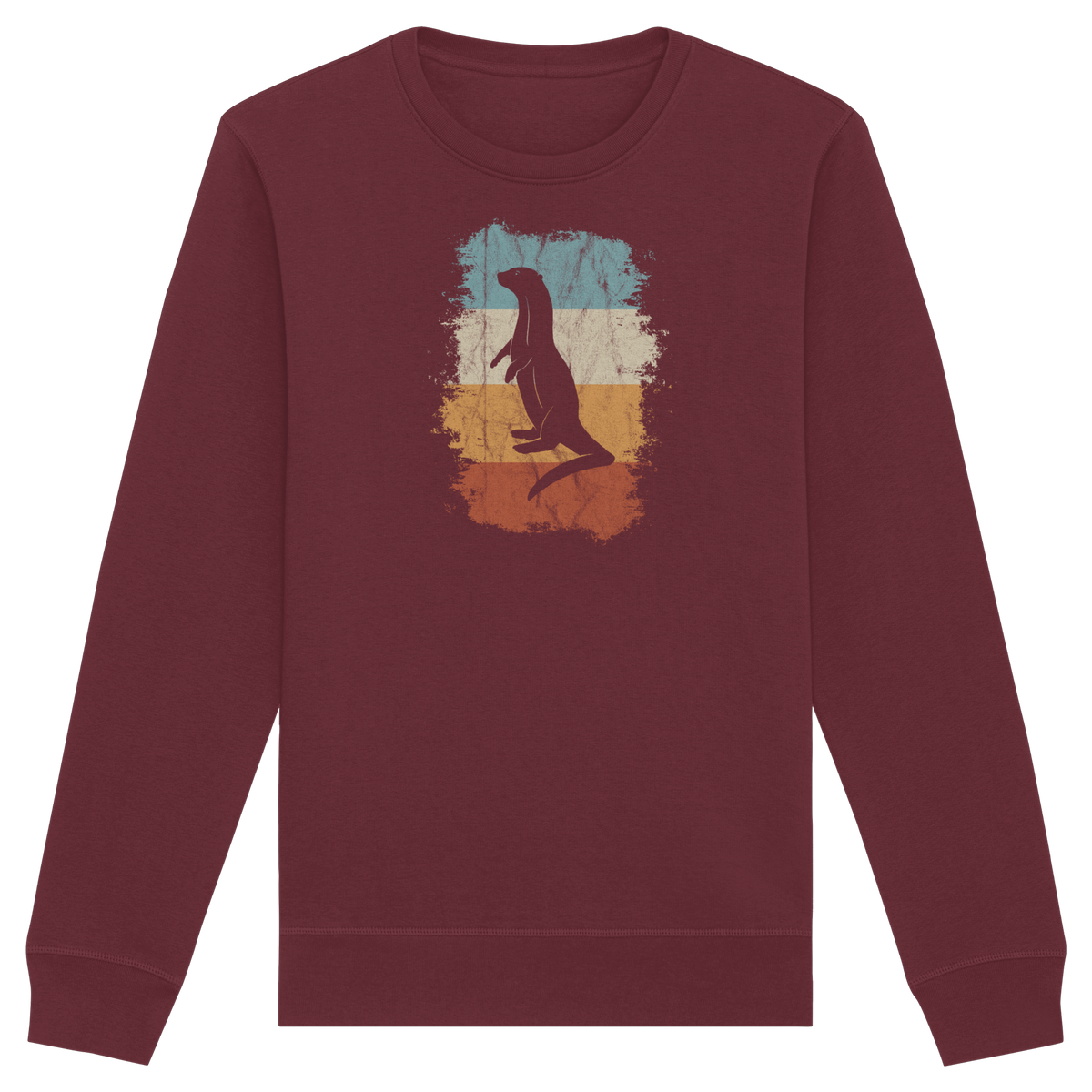 Retro Otter Fischotter Silhouette - Organic Basic Unisex Sweatshirt
