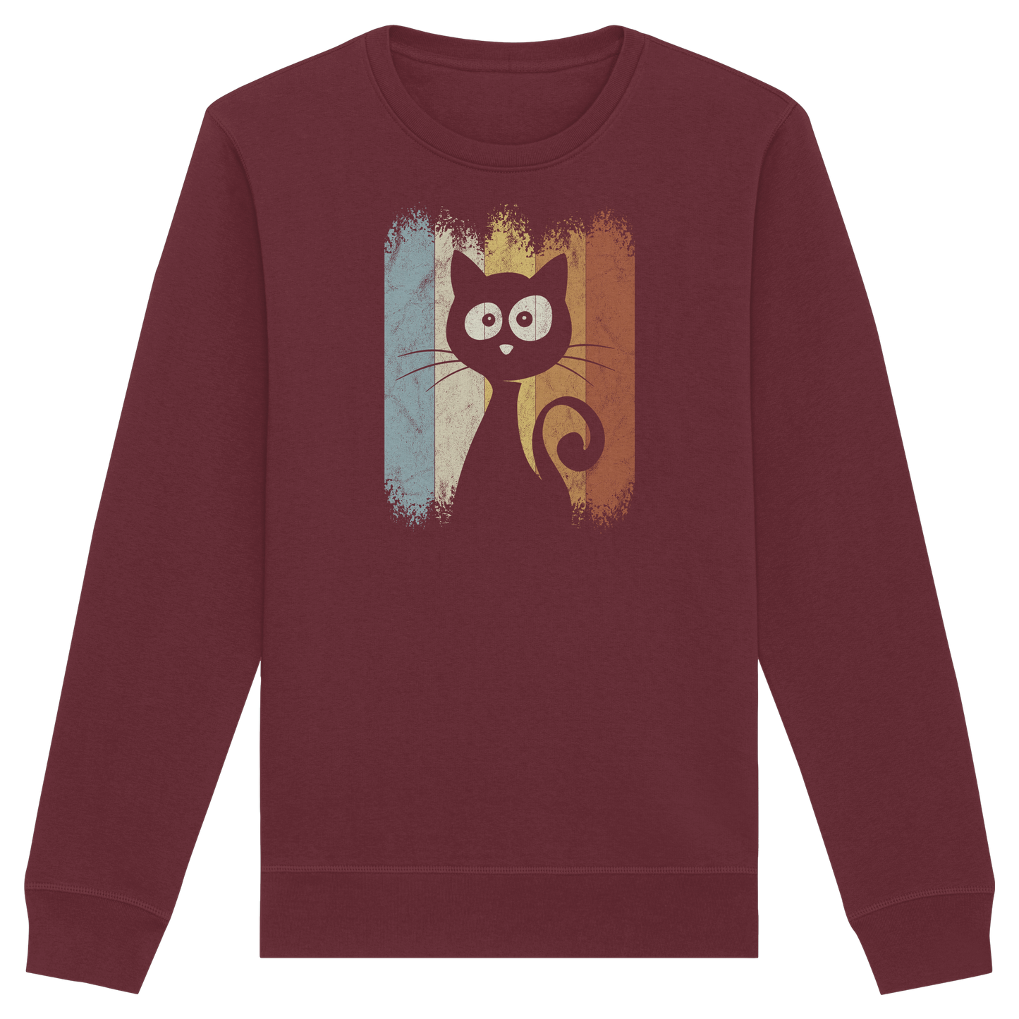 Retro Katze Silhouette - Organic Basic Unisex Sweatshirt
