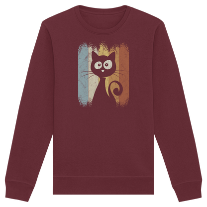 Retro Katze Silhouette - Organic Basic Unisex Sweatshirt