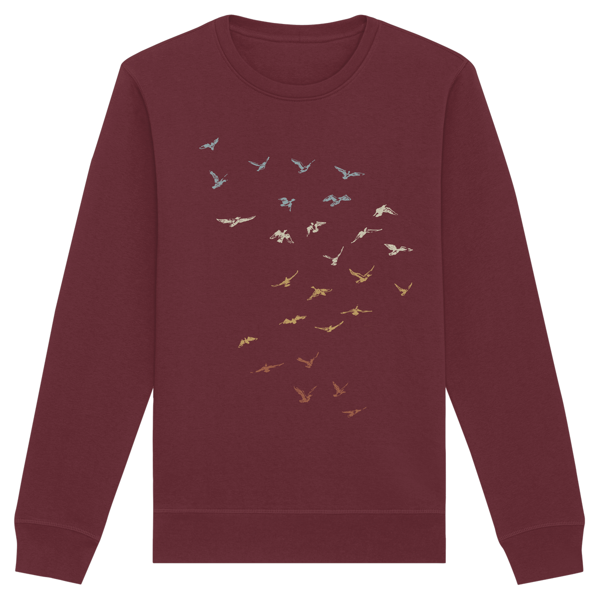 Retro Vogel Schwarm - Organic Basic Unisex Sweatshirt