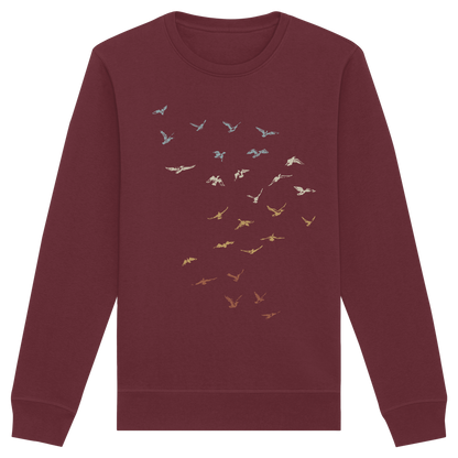Retro Vogel Schwarm - Organic Basic Unisex Sweatshirt