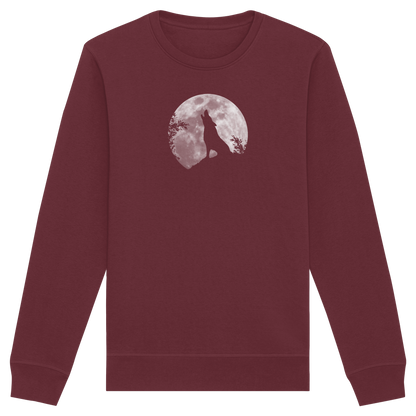 Heulender Wolf Silhouette vor Vollmond - Organic Basic Unisex Sweatshirt