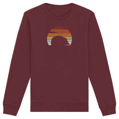 Retro Igel Silhouette im Sonnenuntergang - Organic Basic Unisex Sweatshirt