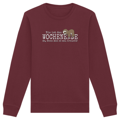 Kawaii Faultier Wochenende - Organic Basic Unisex Sweatshirt