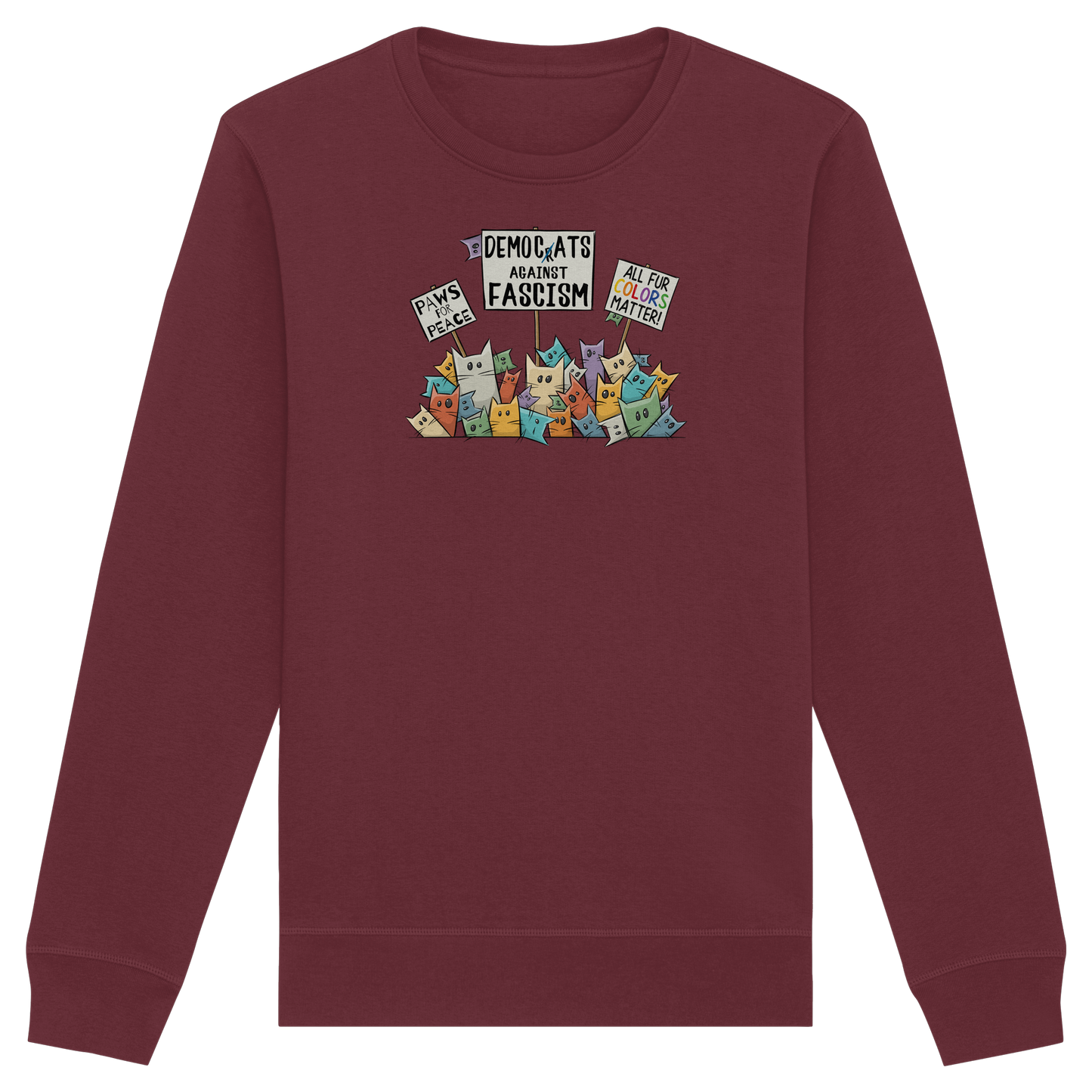 Demo-Katzen gegen Faschismus und für Vielfalt - Organic Basic Unisex Sweatshirt