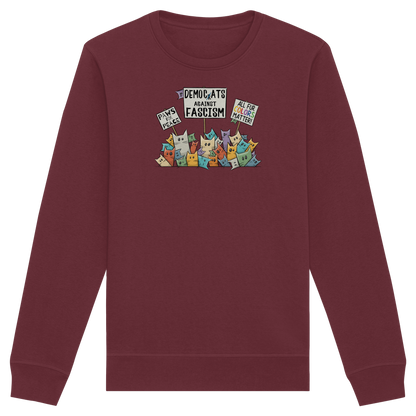 Demo-Katzen gegen Faschismus und für Vielfalt - Organic Basic Unisex Sweatshirt