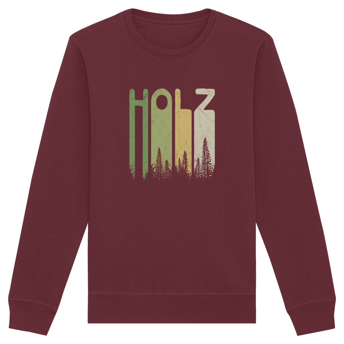 Holz Retro Wald Schriftzug - Organic Basic Unisex Sweatshirt